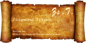 Zsigmond Titusz névjegykártya
